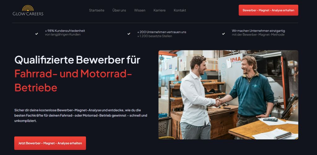glow careers besten social recruiting agenturen für fahrrad motorrad betriebe