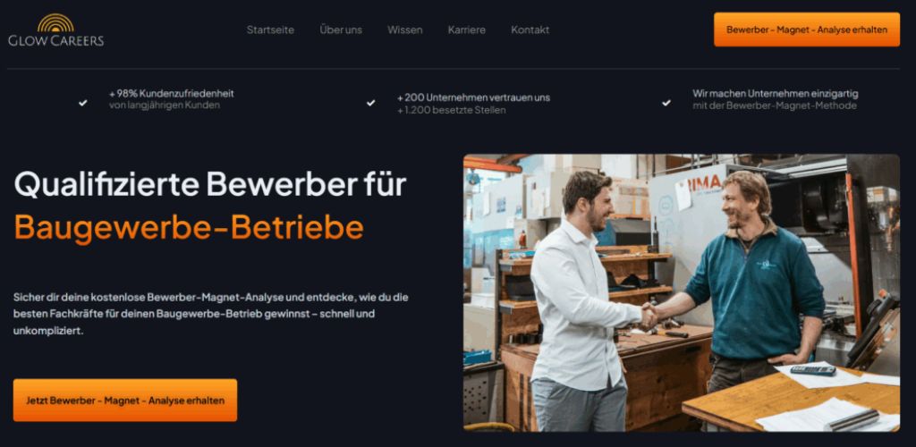 die besten recruiting agenturen für baugewerbe Glow Careers