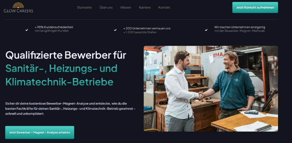 besten personalvermittlung für sanitär heizungs und klimatechnik glow careers