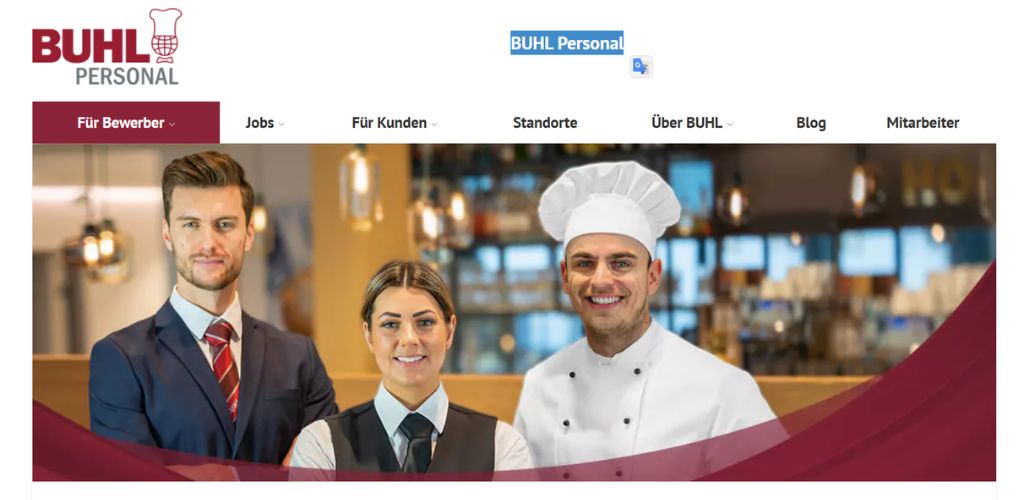 personalvermittlung für gastrobetriebe buhl personal