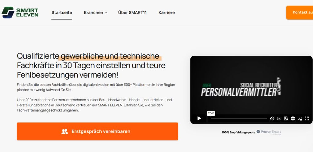 personalvermittlung für shk smart eleven