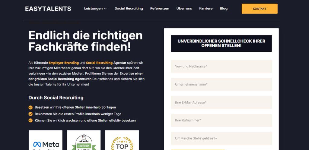 beste agentur für mitarbeitergewinnung easy talents