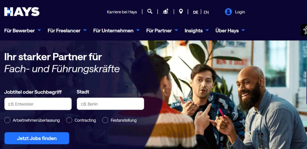zeitarbeitsfirma in deutschland hays